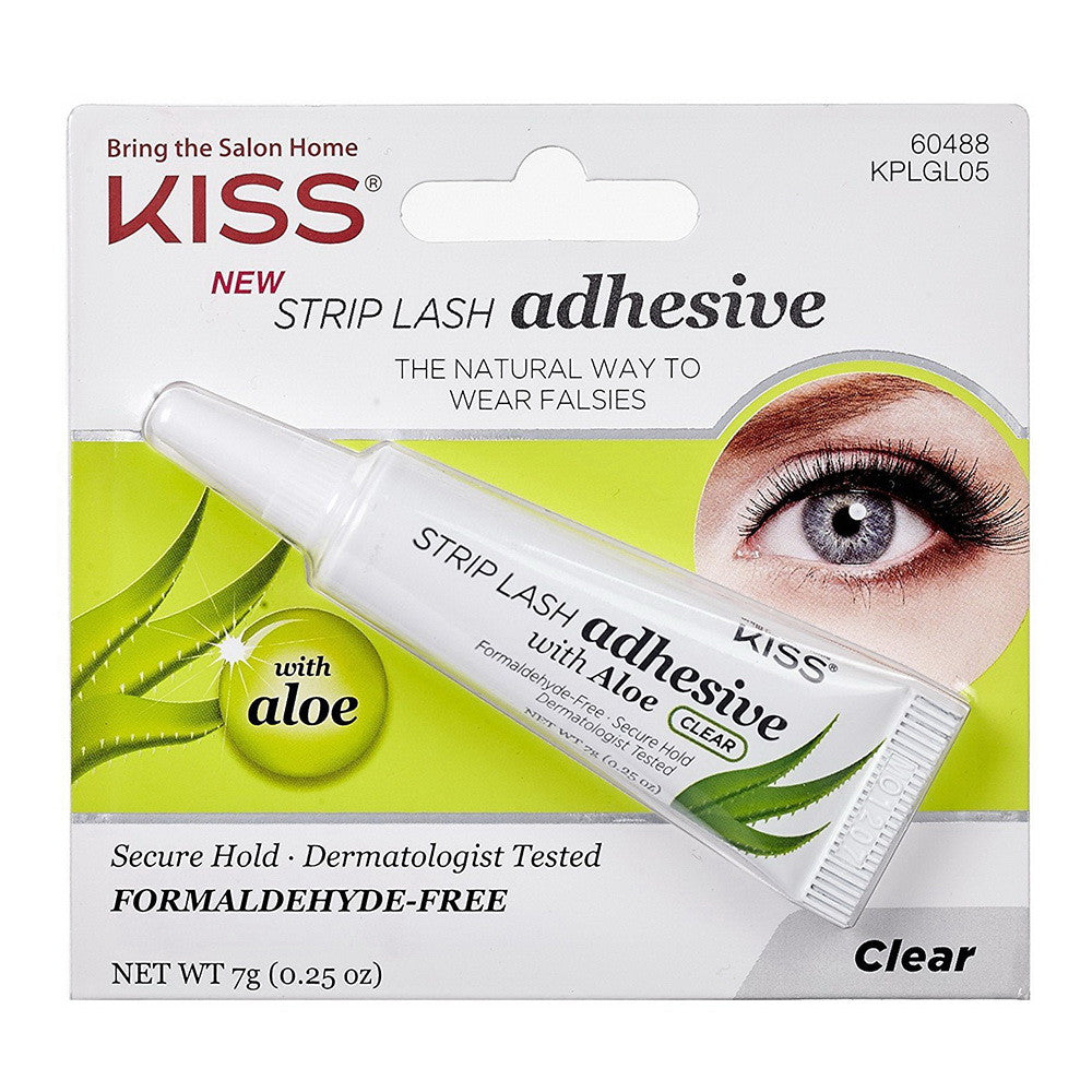 Kiss Strip Lash Adhesive with Aloe, Clear, 0.25 Oz